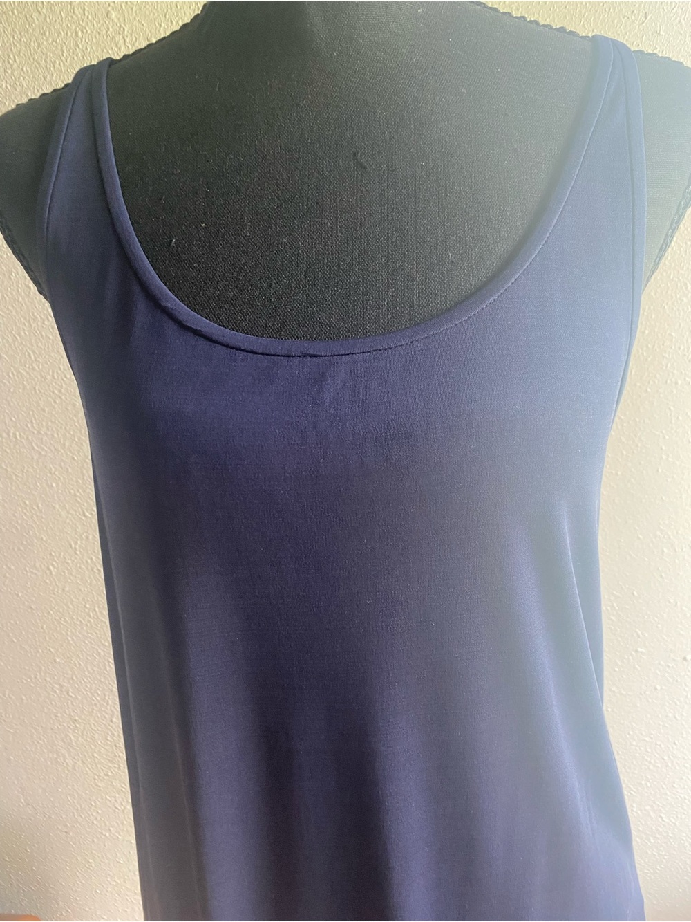 Eileen Fisher Navy Blue 100% Silk Tank Top Large